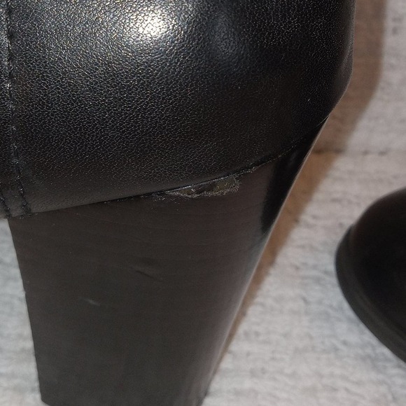 Marc Fisher Kessler Knee High Tall Black Leather Womens Boots Size 10 M Side Zip - Picture 5 of 12